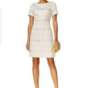 Vince Camuto Shimmer Jacquard Dress- Ivory